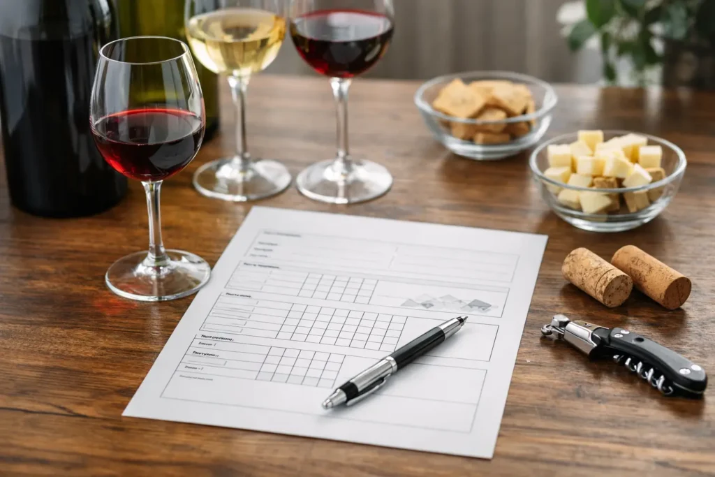 Scheda degustazione vino stampabile per iniziare